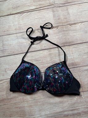 PINK Victoria's Secret Mermaid Sequin Halter Bikini Top